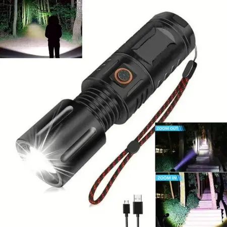 MULTI PURPOSE Zoom able Strong LED Torch Light - Ultra-Bright High Power Torch