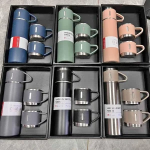 Premium Vacuum Flask Set (1 Flask + 2 Cups)