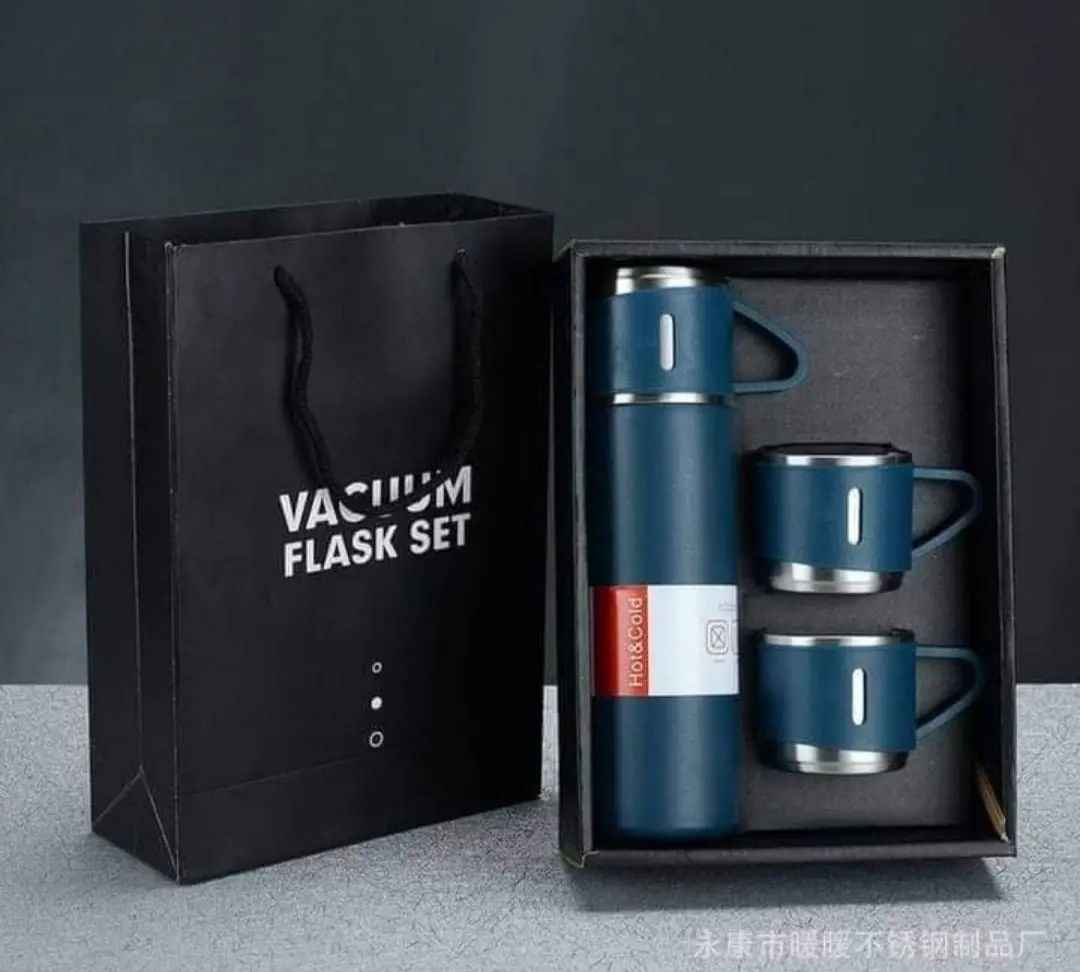 Premium Vacuum Flask Set (1 Flask + 2 Cups) - Image 4