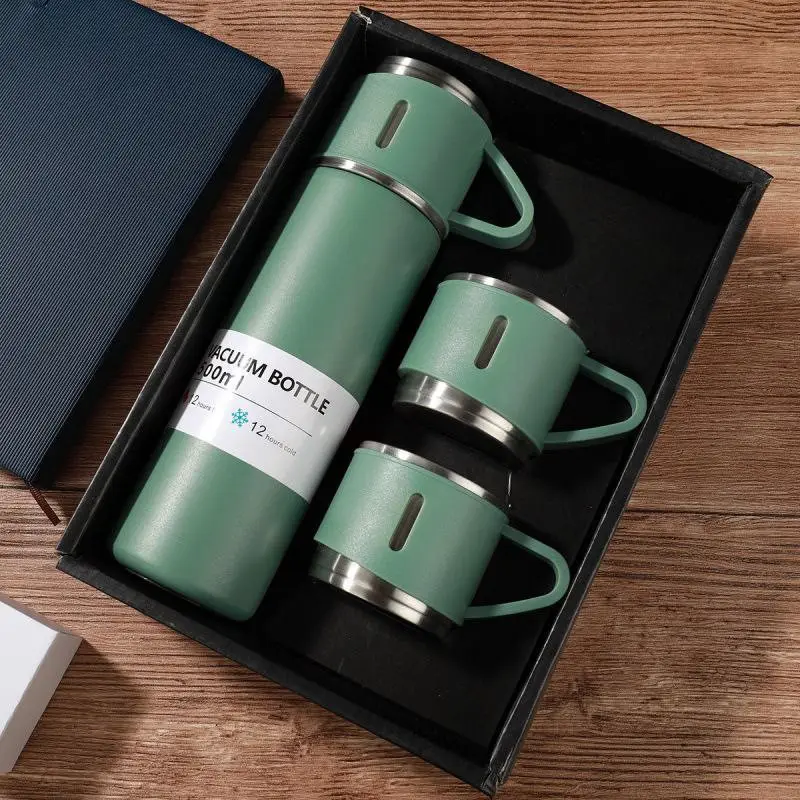 Premium Vacuum Flask Set (1 Flask + 2 Cups) - Image 2