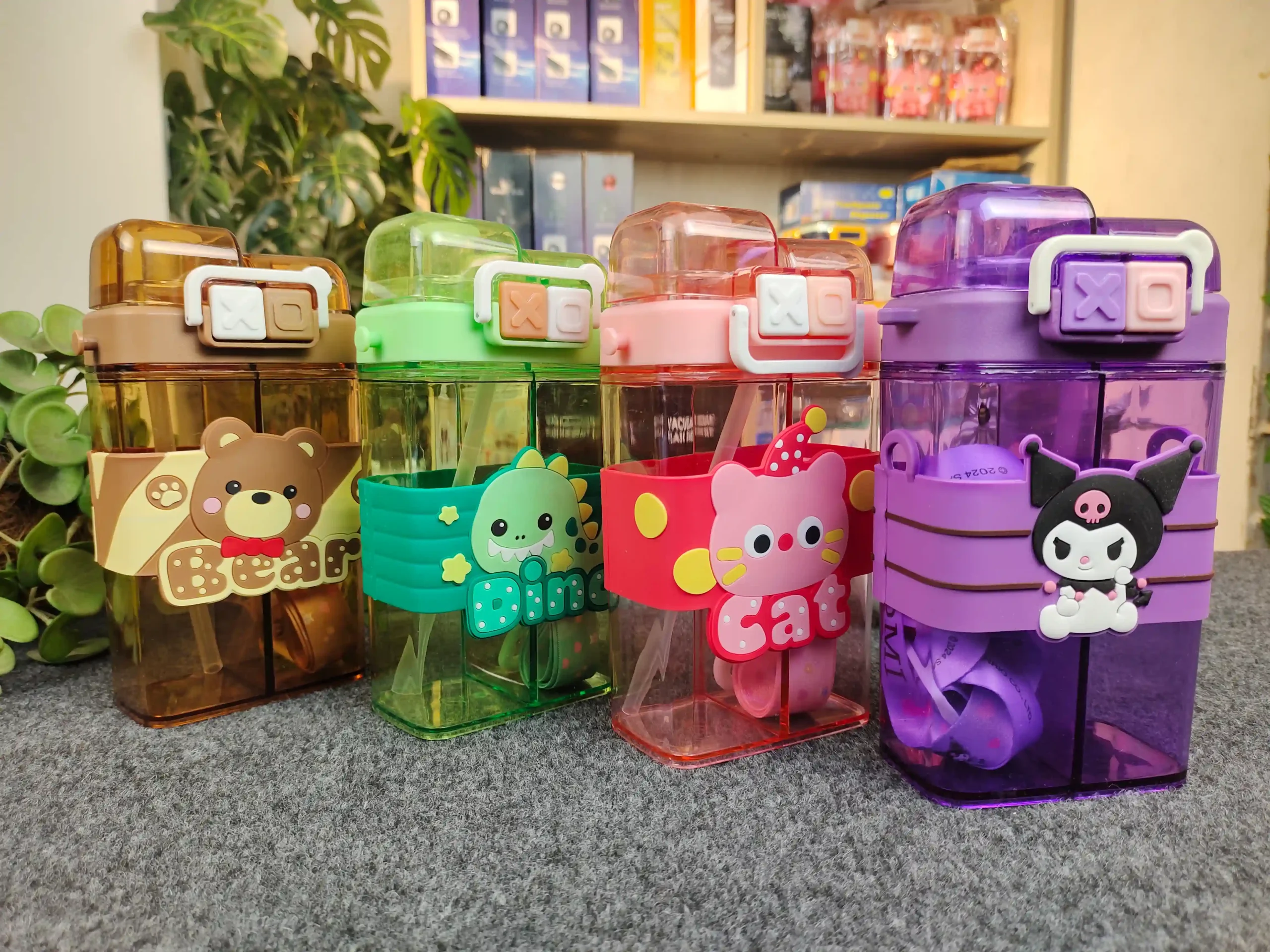 Kids Double Chamber Water Bottle – Water & Juice Combo Bottle