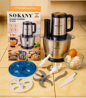Sokany Wonder Chopper 6 in 1 – Multi-Function Kitchen Blender & Food Processor (3.0L)